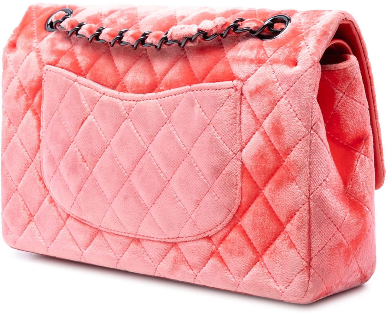 Chanel Medium Classic Velvet Double Flap Rood