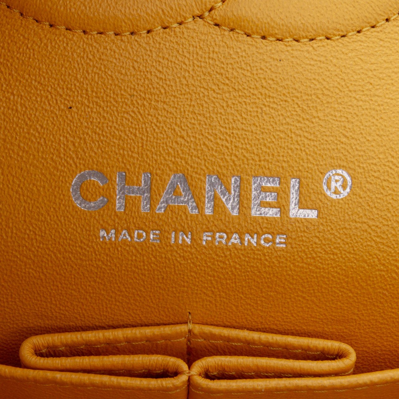Chanel Medium Classic Lambskin Double Flap Geel