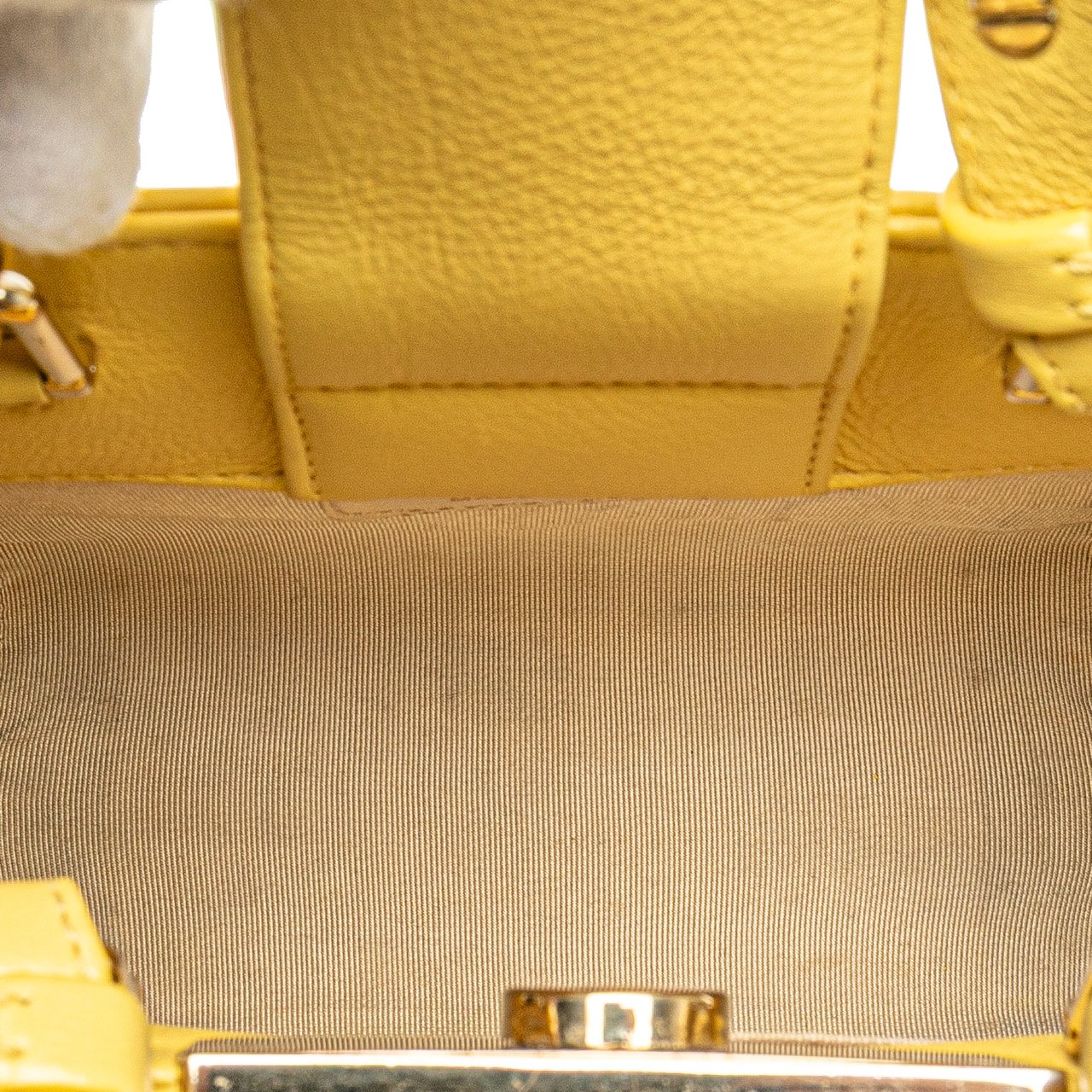 Chanel Mini Calfskin Label Click Shopping Tote Geel