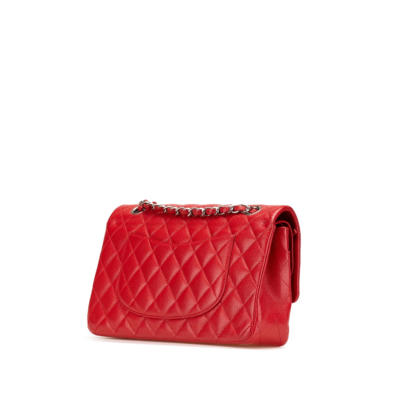 Chanel Medium Classic Caviar Double Flap Rood