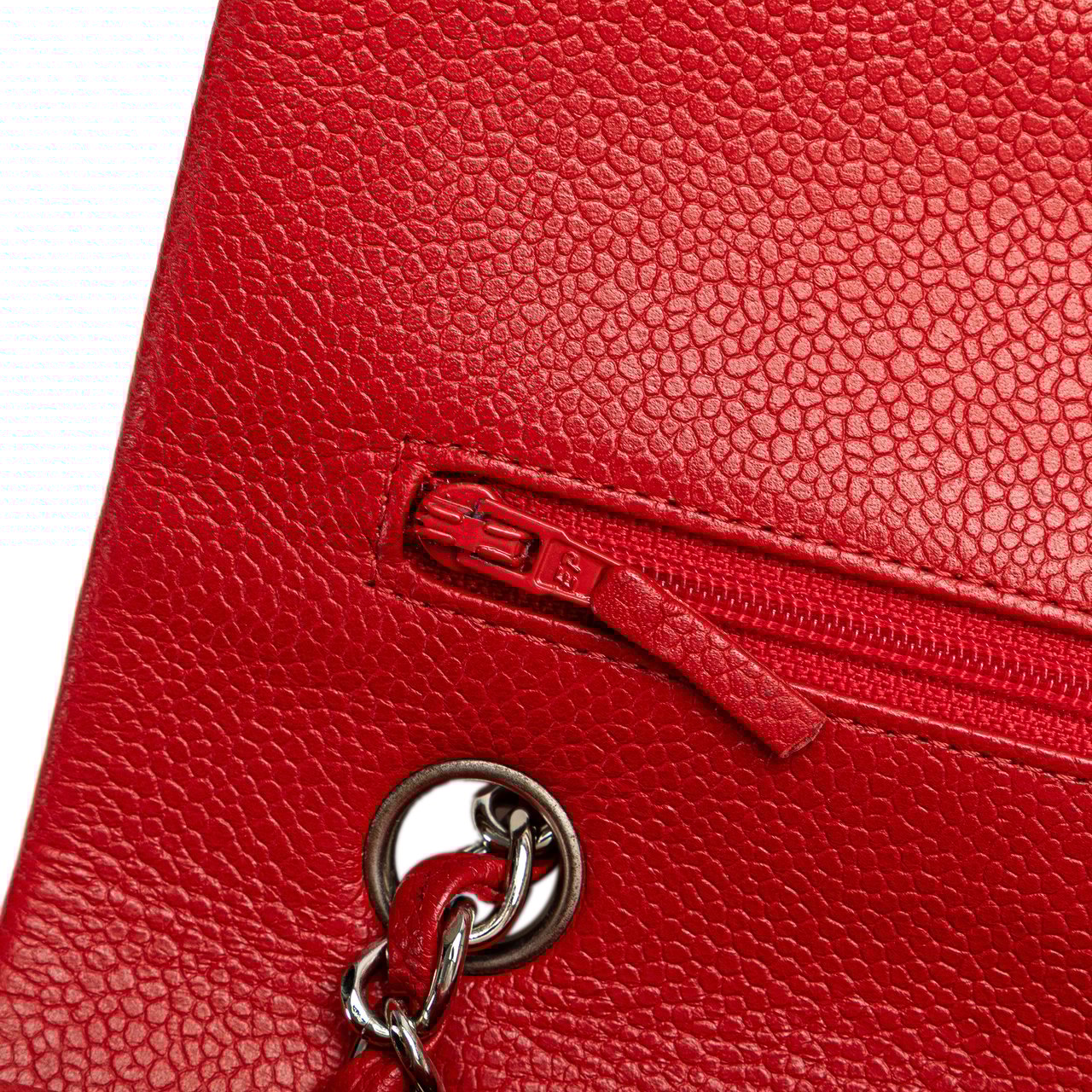 Chanel Medium Classic Caviar Double Flap Rood