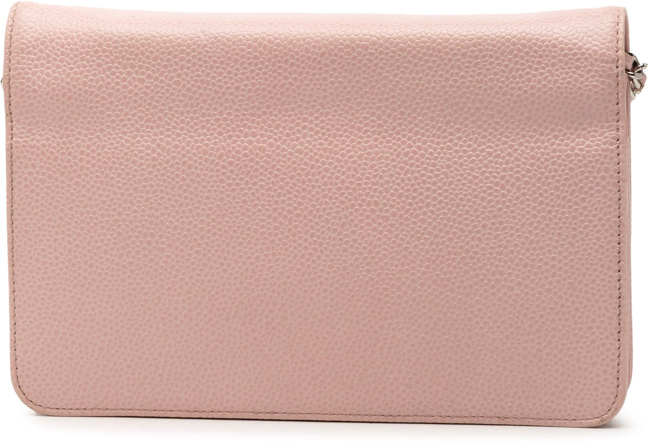 Chanel CC Caviar Wallet On Chain Roze