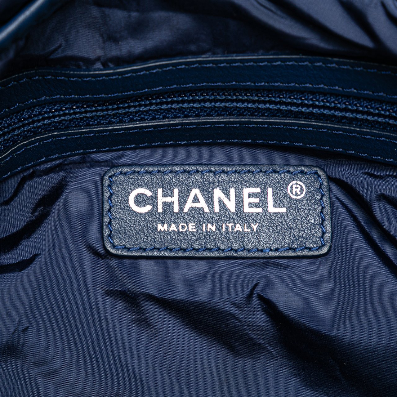 Chanel CC Nylon Tweed Print Single Flap Blauw