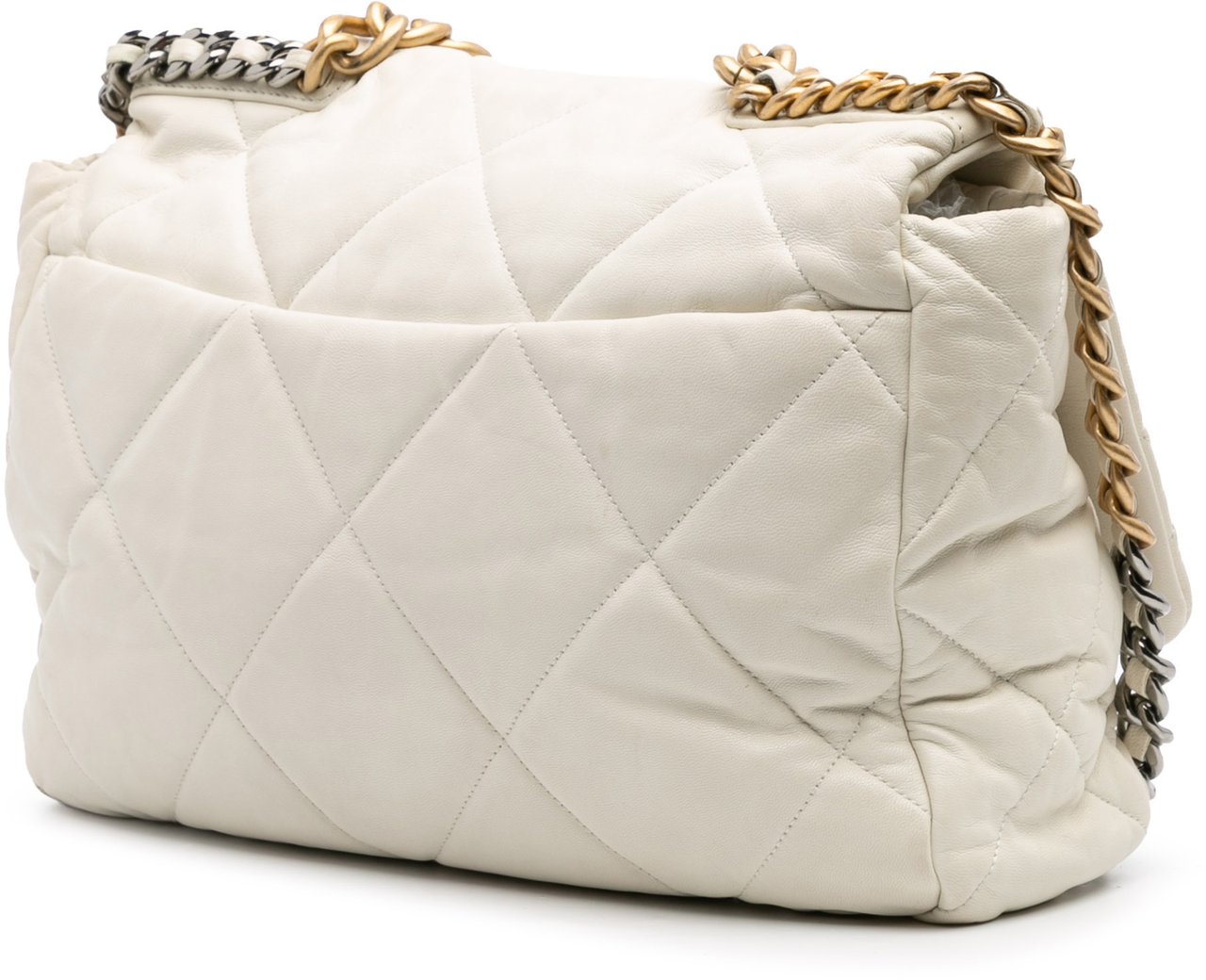 Chanel Maxi Lambskin 19 Flap Wit