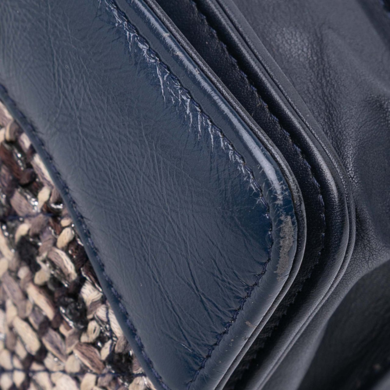 Chanel Quilted Tweed and Calfskin Gabrielle Wallet On Chain Bruin