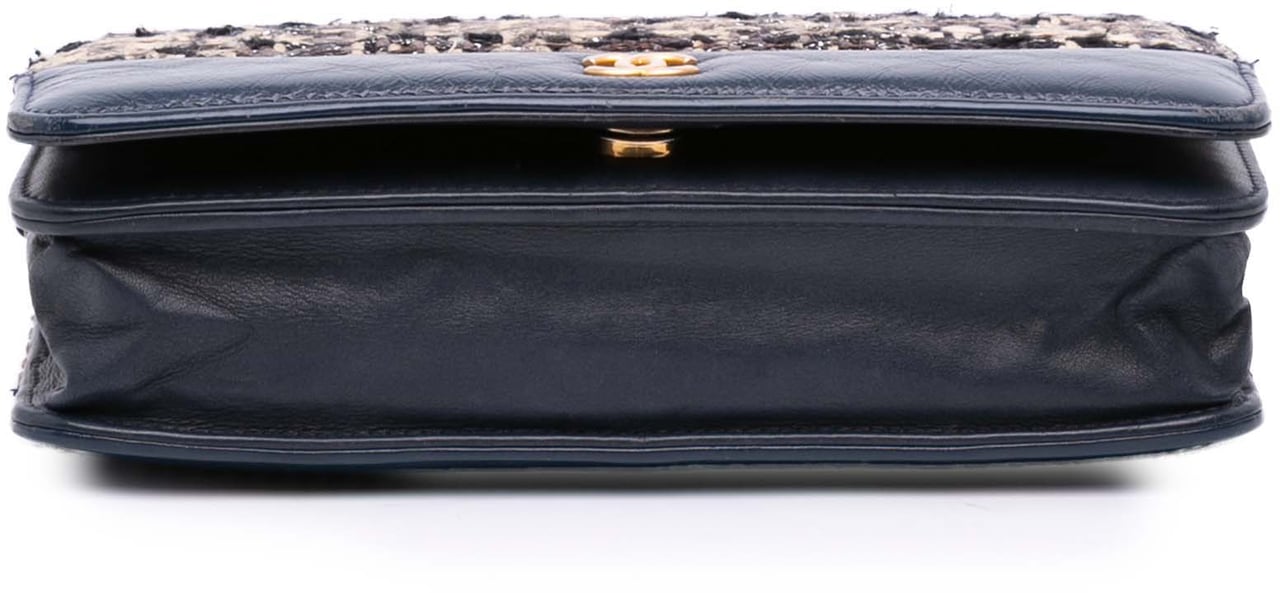 Chanel Quilted Tweed and Calfskin Gabrielle Wallet On Chain Bruin
