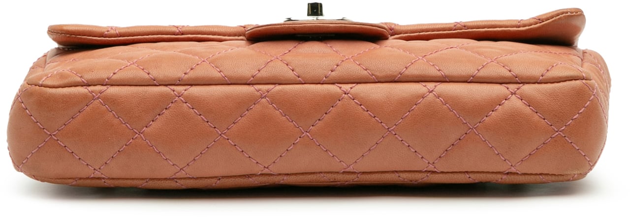 Chanel Classic Lambskin East West Single Flap Oranje