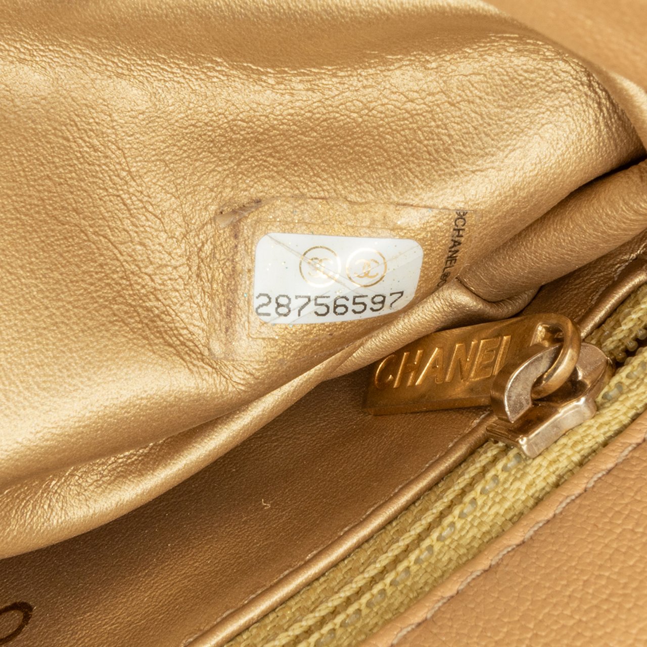 Chanel Quilted Lambskin CC Logo Bar Shoulder Bag Bruin