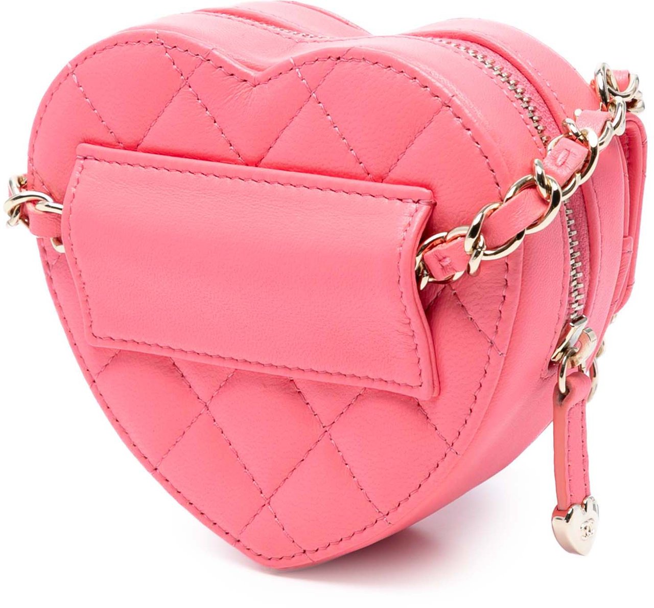 Chanel Mini Lambskin CC in Love Heart Crossbody Roze
