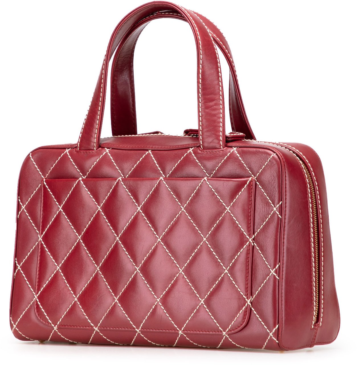 Chanel CC Lambskin Wild Stitch Handbag Rood