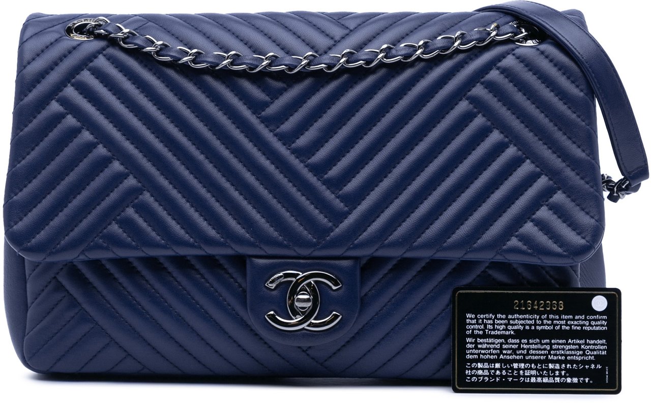 Chanel Large Lambskin CC Crossing Flap Blauw