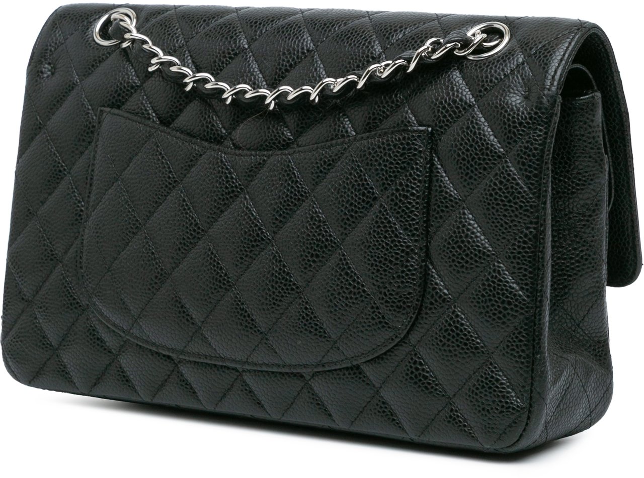 Chanel Medium Classic Caviar Double Flap Zwart