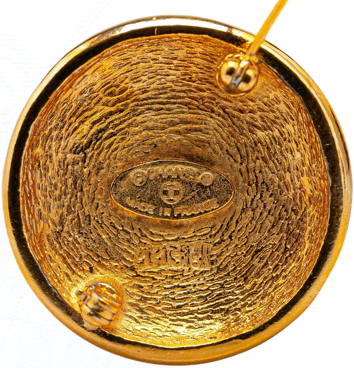 Chanel Gold Plated CC Brooch Goud