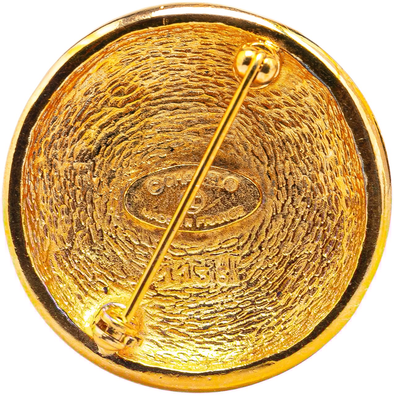 Chanel Gold Plated CC Brooch Goud