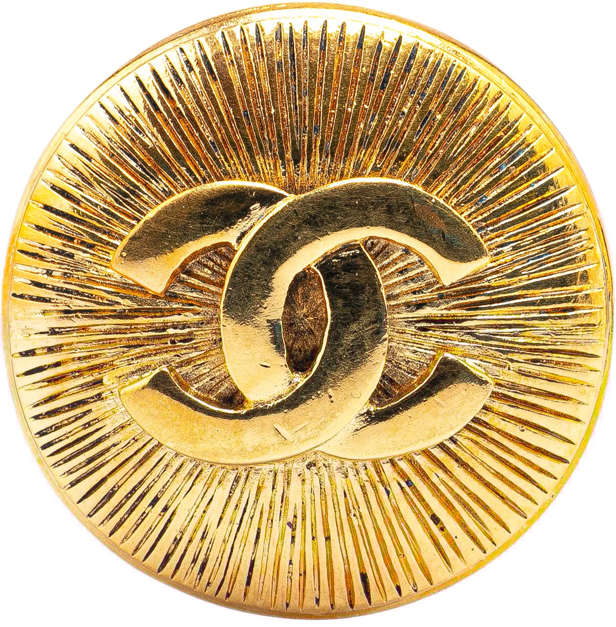 Chanel Gold Plated CC Brooch Goud