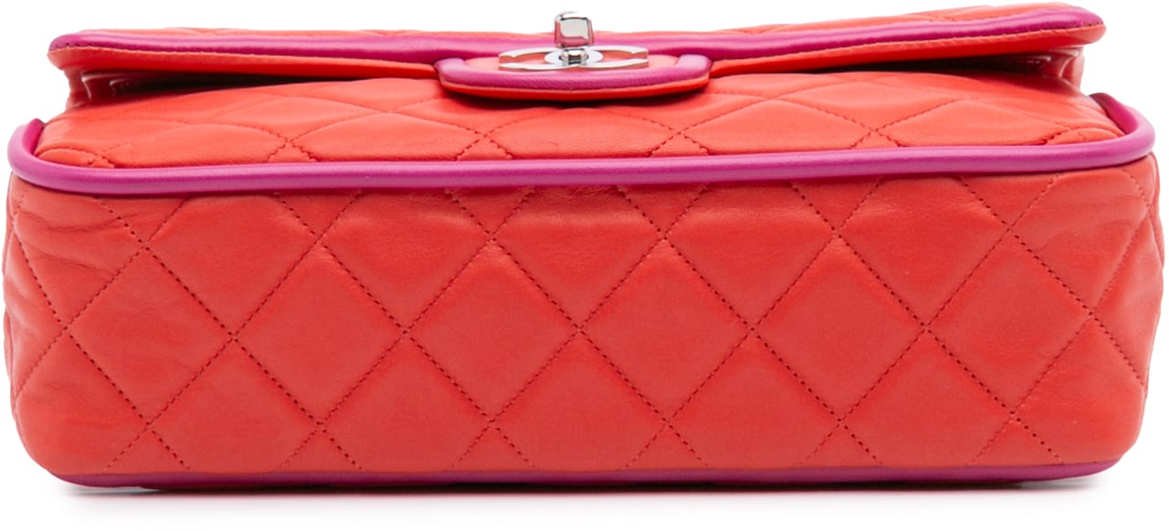 Chanel Medium Classic Bicolor Lambskin Double Flap Rood