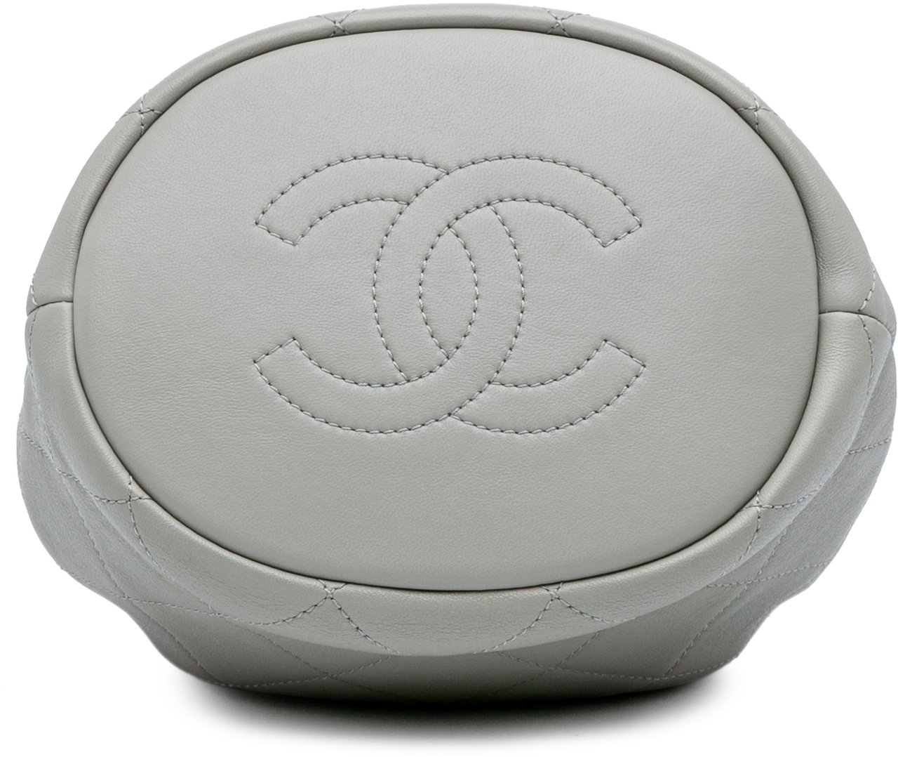 Chanel CC Quilted Calfskin Resin Bi-Color Chain Bucket Bag Grijs