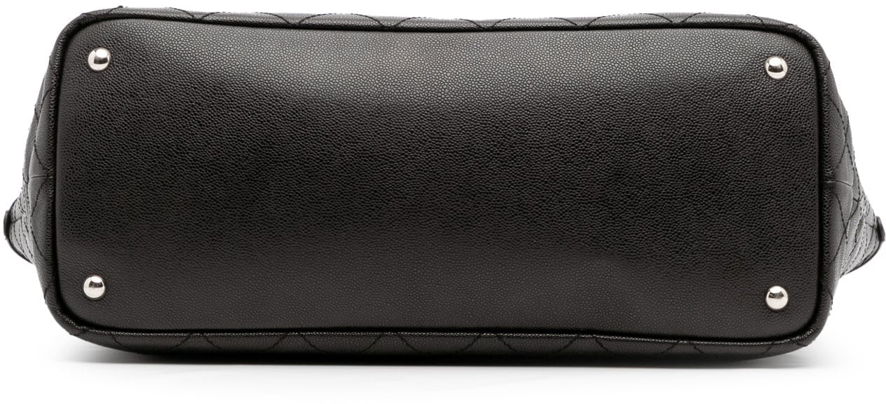 Chanel XL Quilted Caviar Shopping Fever Tote Zwart
