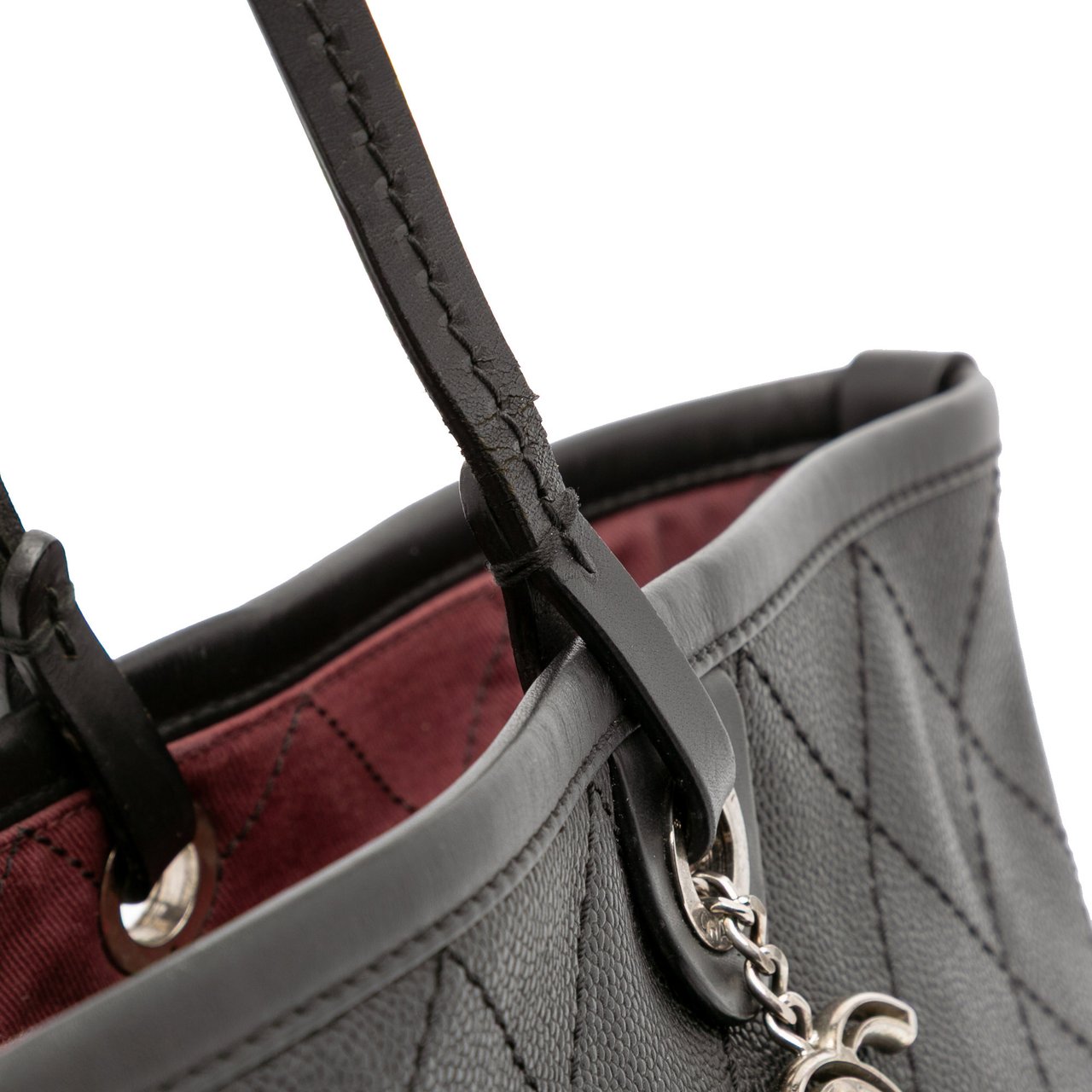 Chanel XL Quilted Caviar Shopping Fever Tote Zwart