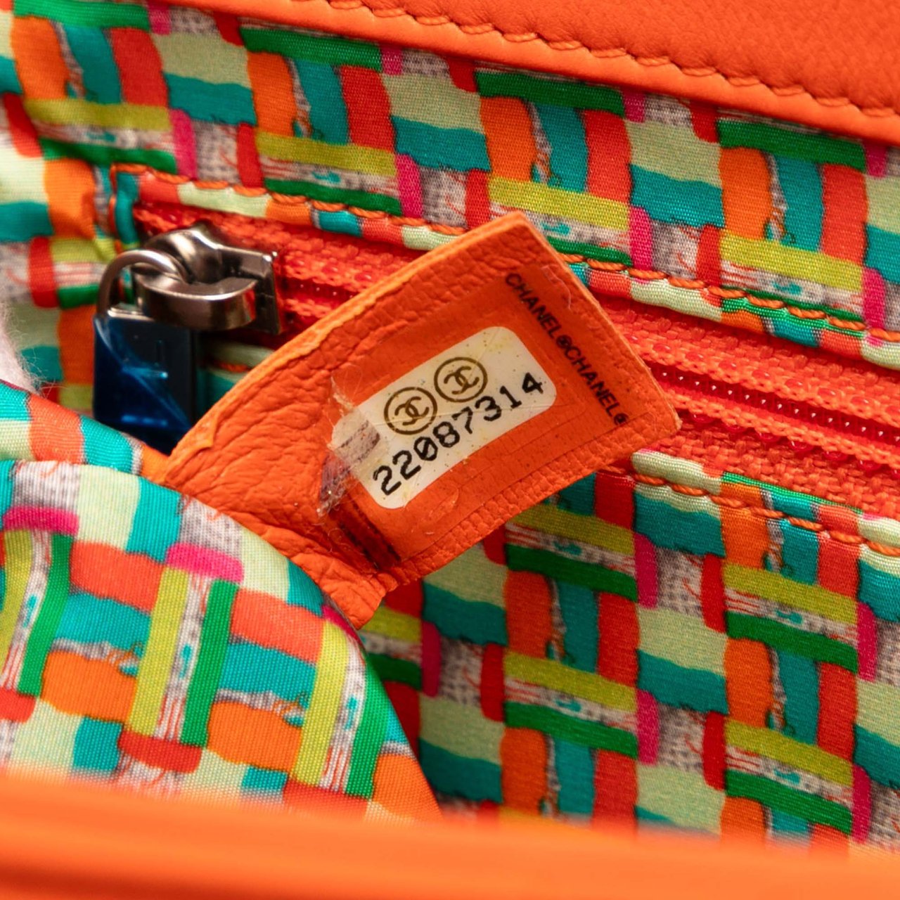 Chanel Medium Quilted Lambskin Rubber Coco Rain Flap Oranje