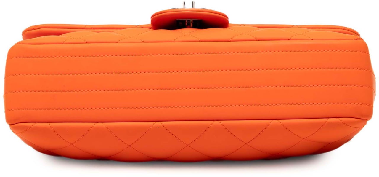 Chanel Medium Quilted Lambskin Rubber Coco Rain Flap Oranje