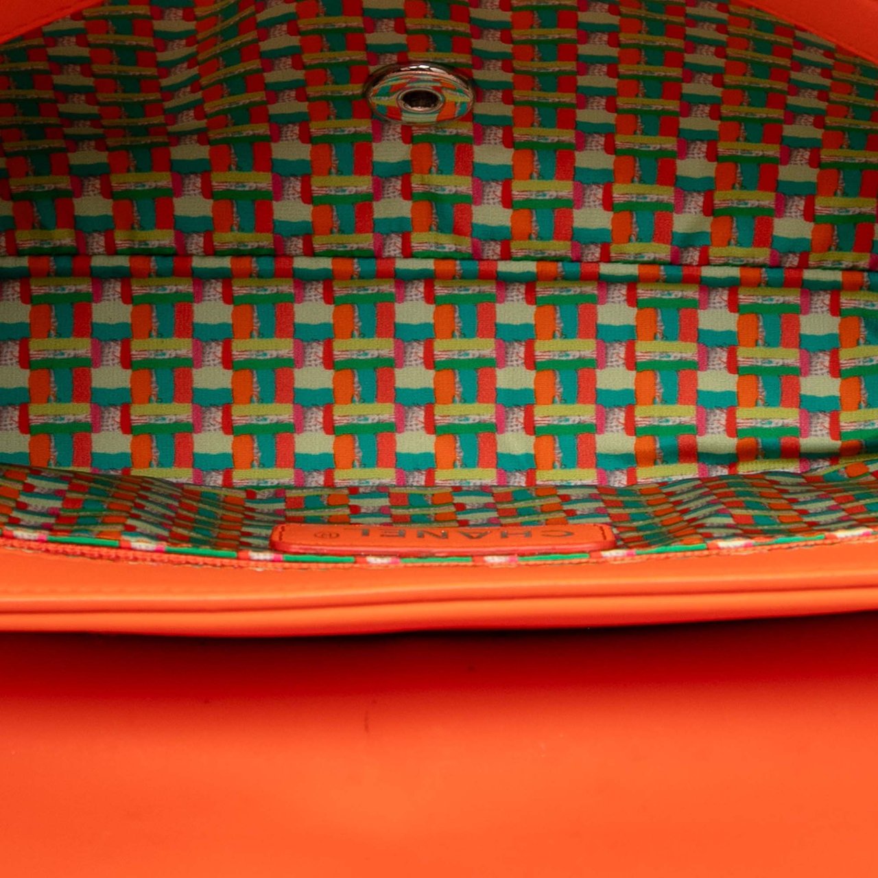 Chanel Medium Quilted Lambskin Rubber Coco Rain Flap Oranje