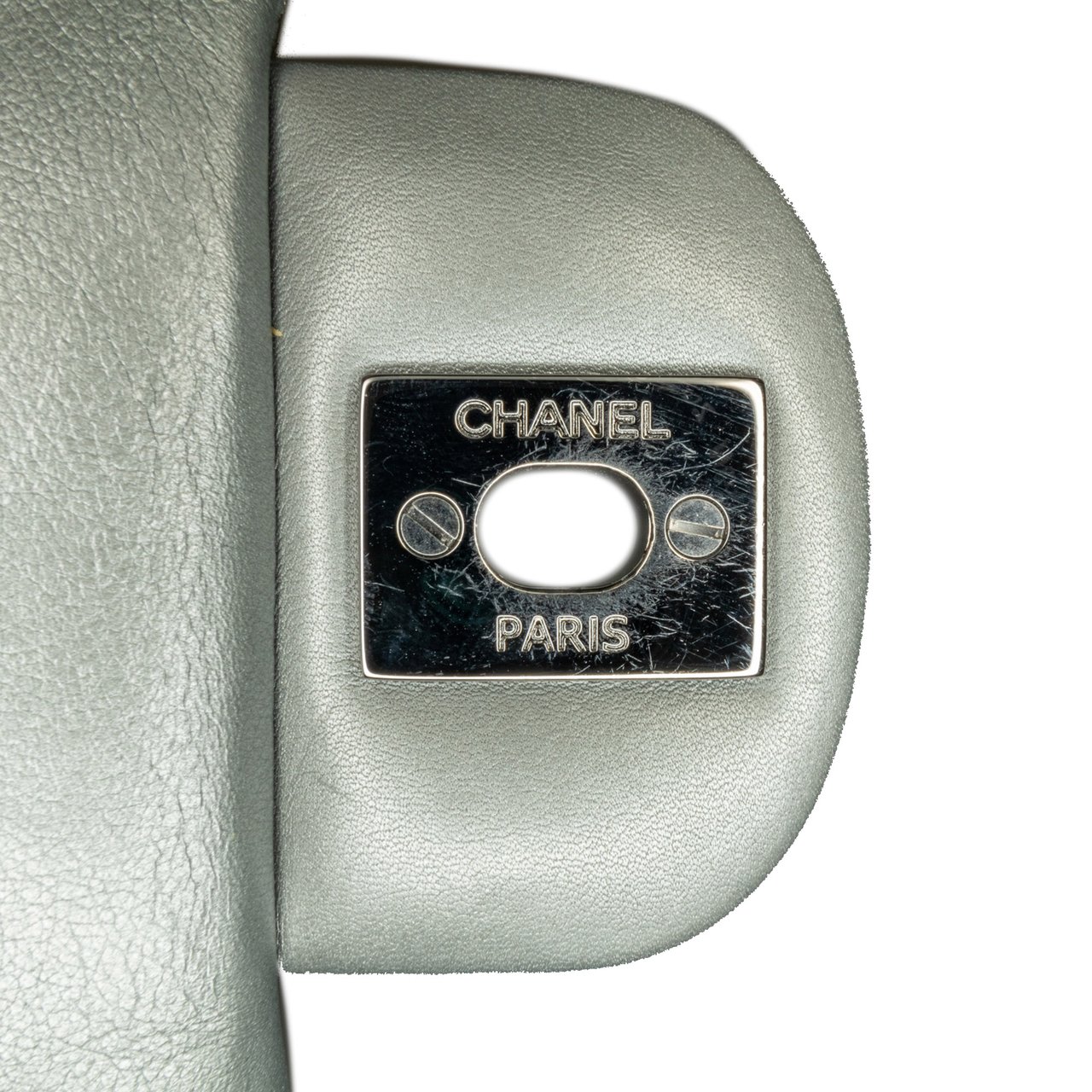 Chanel Mini Square Classic Calfskin Single Flap Zilver
