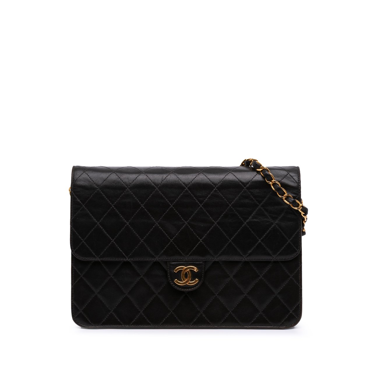 Chanel Medium CC Quilted Lambskin Single Flap Zwart