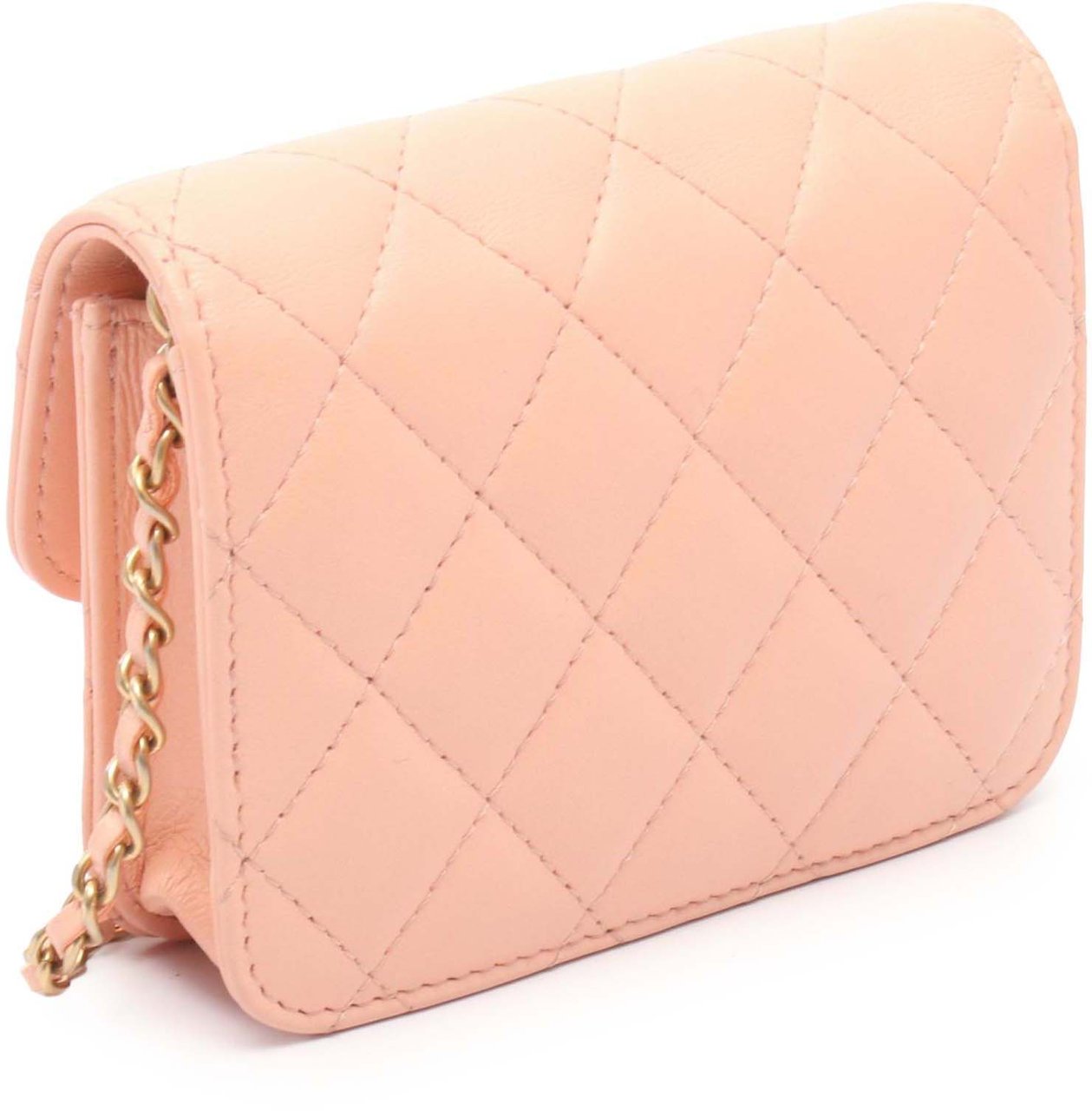 Chanel Mini Lambskin Pearl Crush Clutch On Chain Roze