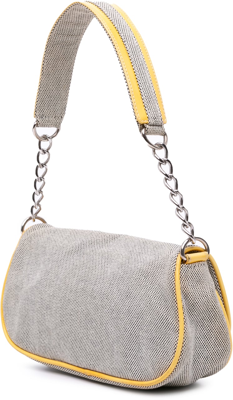Chanel Canvas CC Camellia No. 5 Shoulder Bag Grijs
