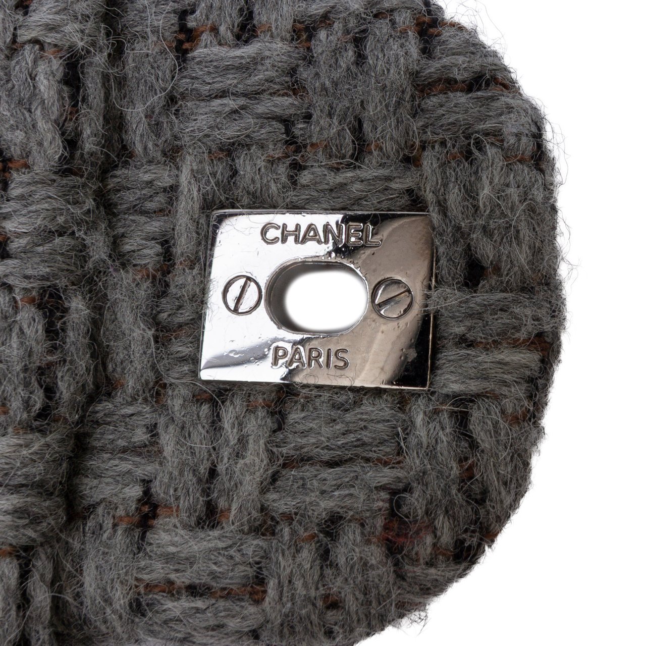 Chanel Quilted Wool and Calfskin Single Flap Grijs