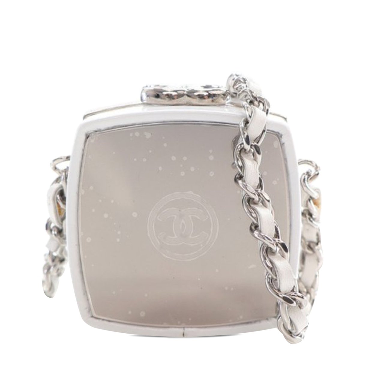 Chanel Patent Goatskin Make-Up Box Clutch With Chain Wit