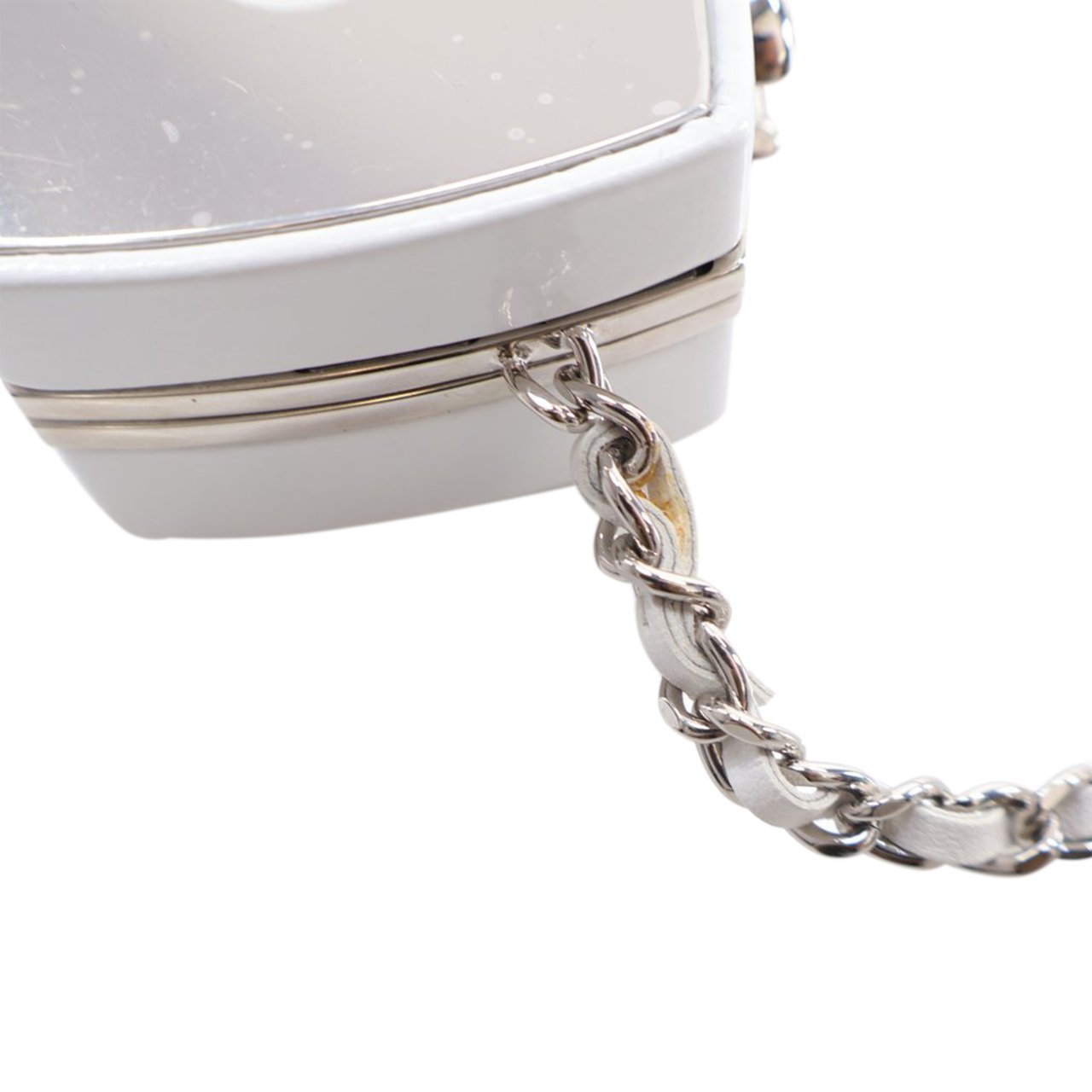 Chanel Patent Goatskin Make-Up Box Clutch With Chain Wit