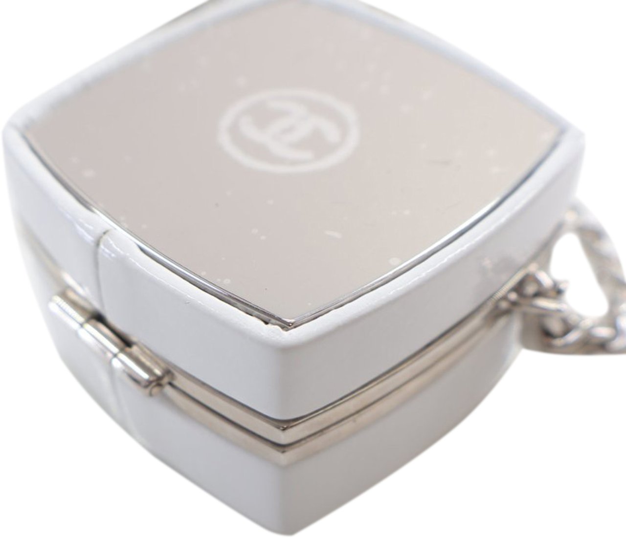 Chanel Patent Goatskin Make-Up Box Clutch With Chain Wit