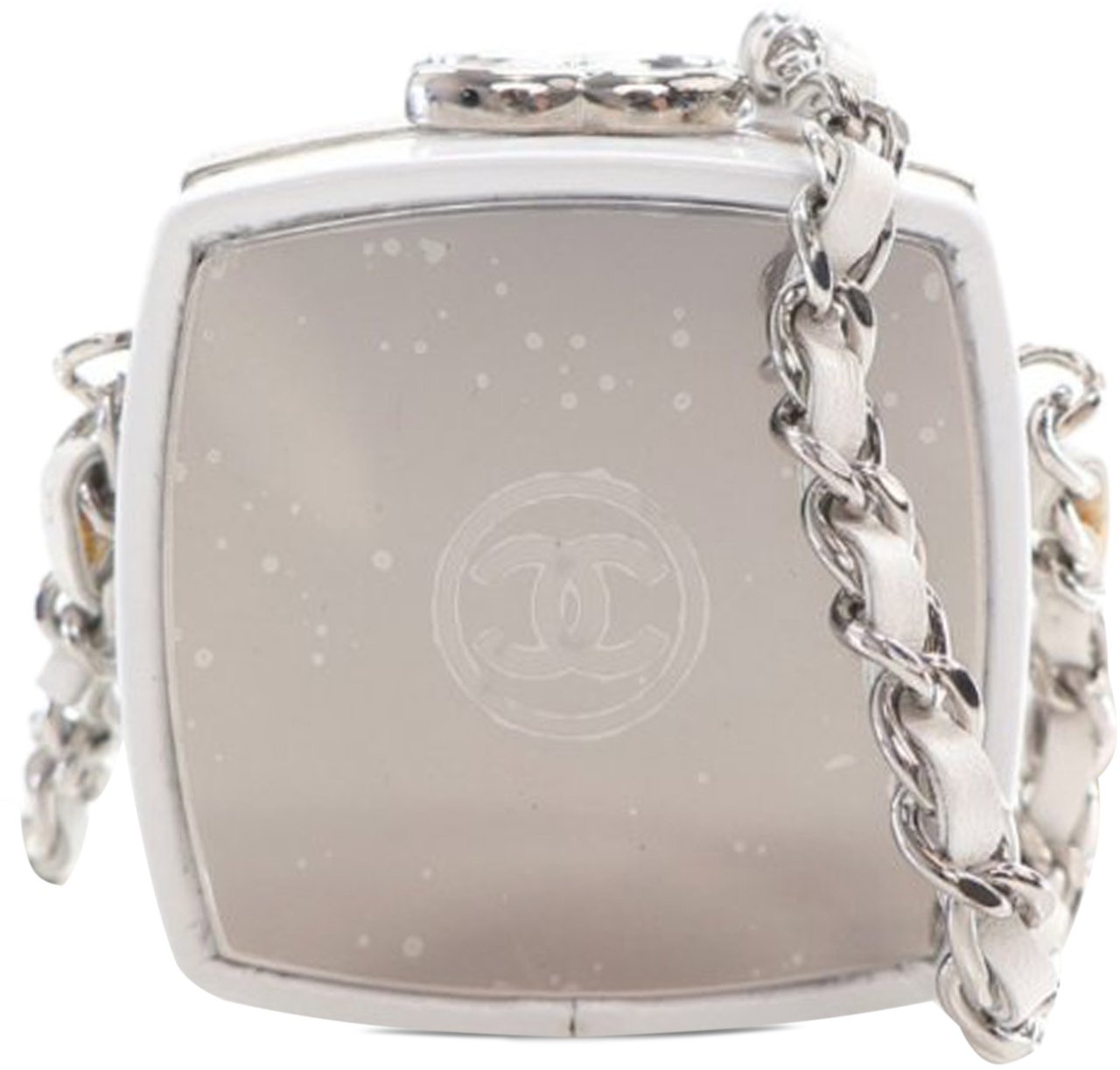 Chanel Patent Goatskin Make-Up Box Clutch With Chain Wit