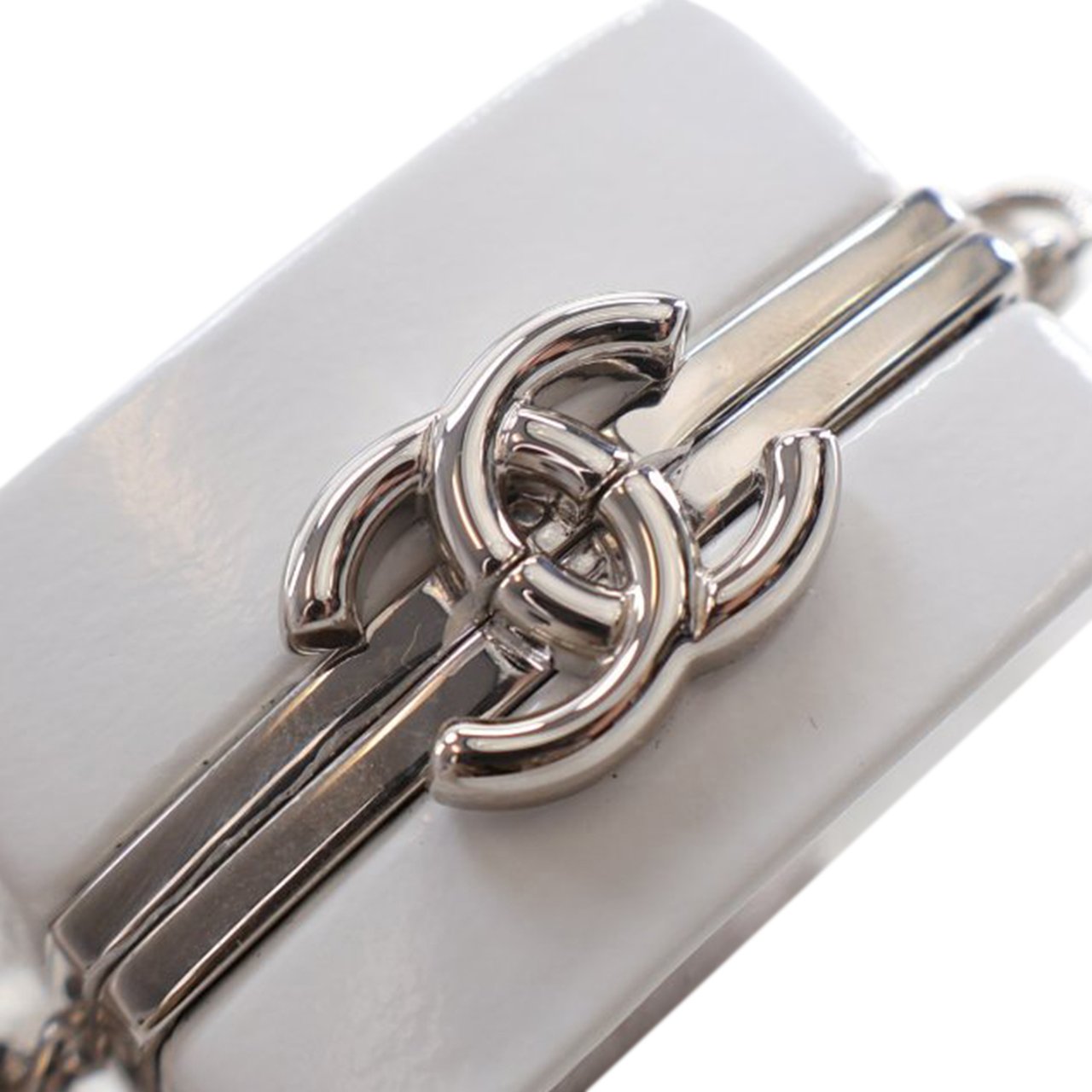 Chanel Patent Goatskin Make-Up Box Clutch With Chain Wit