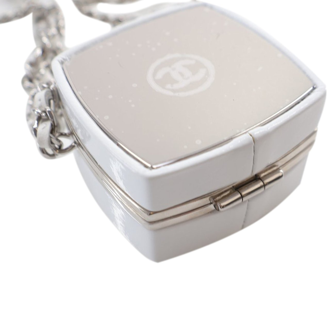 Chanel Patent Goatskin Make-Up Box Clutch With Chain Wit