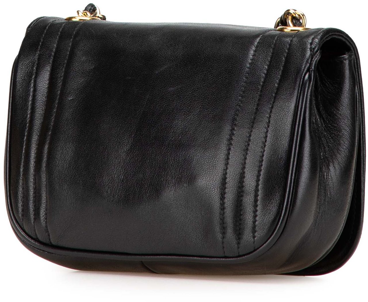 Chanel CC Stitched Lambskin Flap Zwart