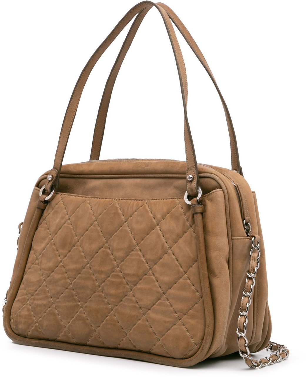 Chanel Quilted Iridescent Calfskin Relax CC Satchel Bruin