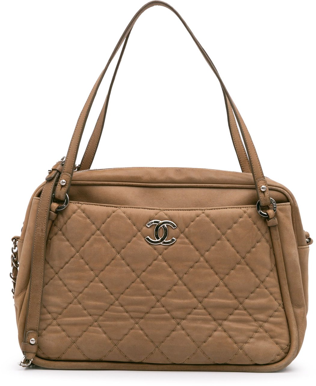 Chanel Quilted Iridescent Calfskin Relax CC Satchel Bruin