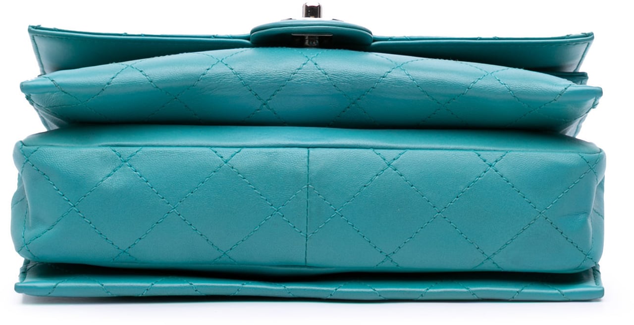 Chanel CC Quilted Calfskin Double Flap Blauw