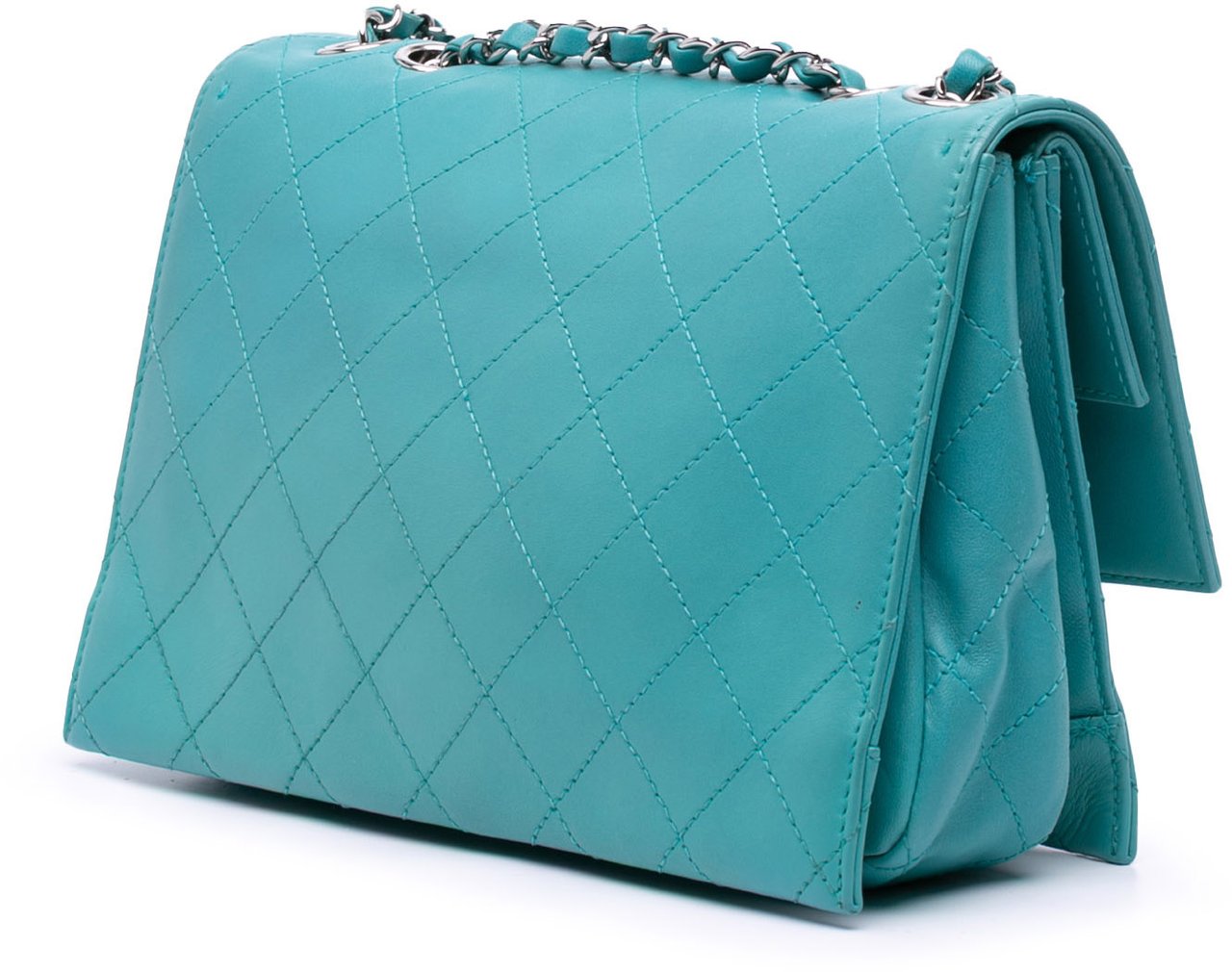 Chanel CC Quilted Calfskin Double Flap Blauw