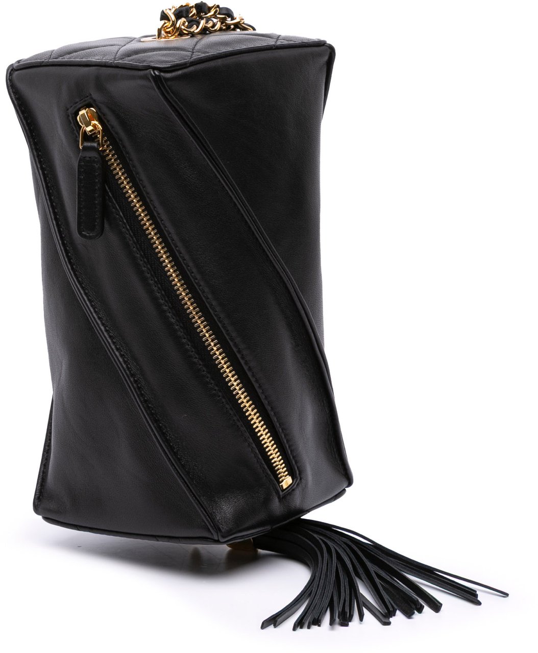 Chanel CC Lambskin Tassel Clutch with Chain Zwart