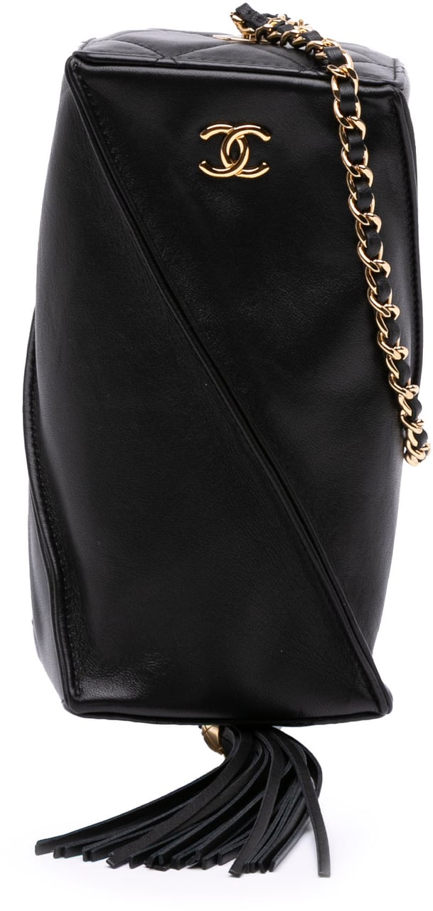 Chanel CC Lambskin Tassel Clutch with Chain Zwart