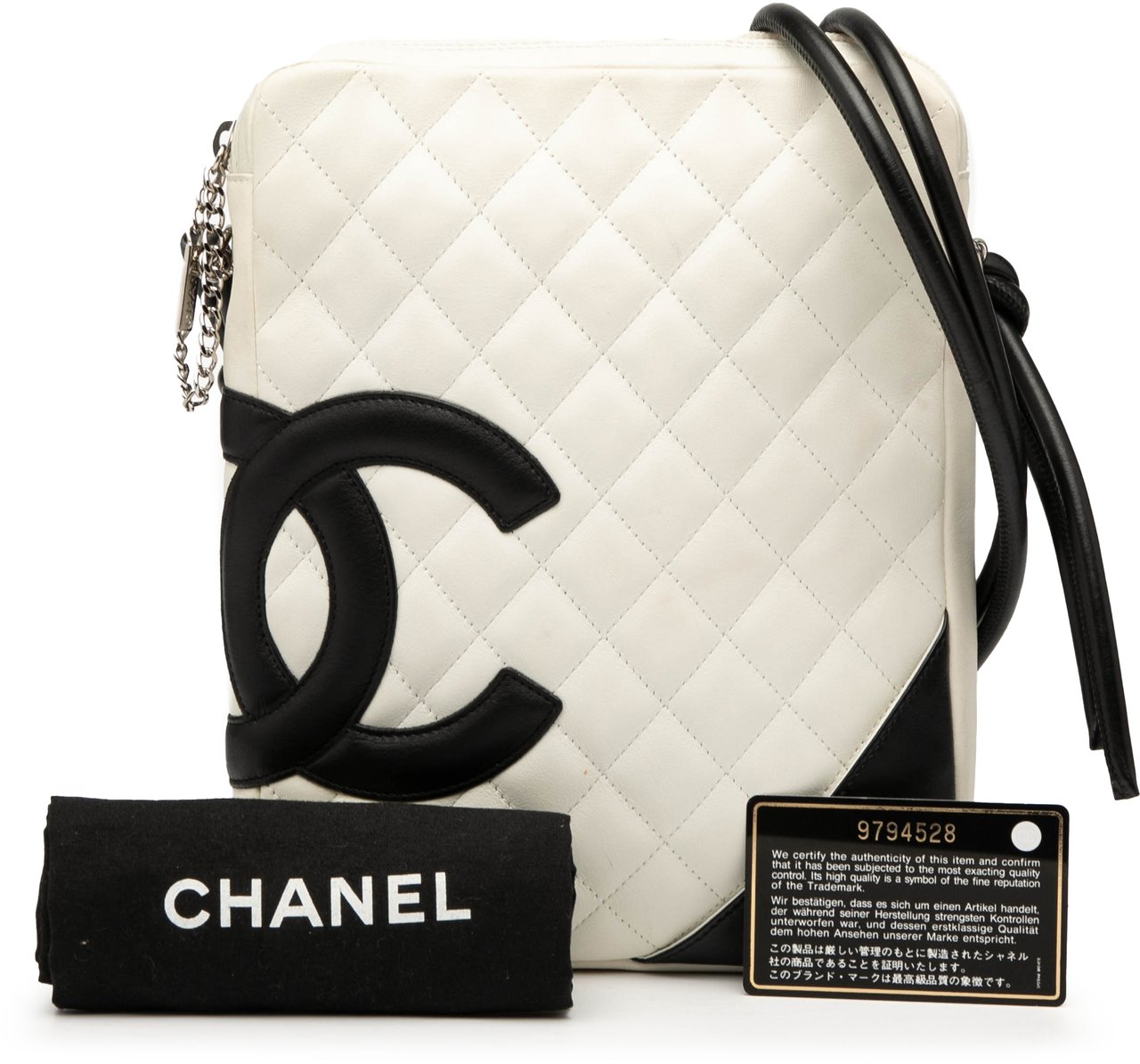 Chanel Lambskin Cambon Ligne Crossbody Wit
