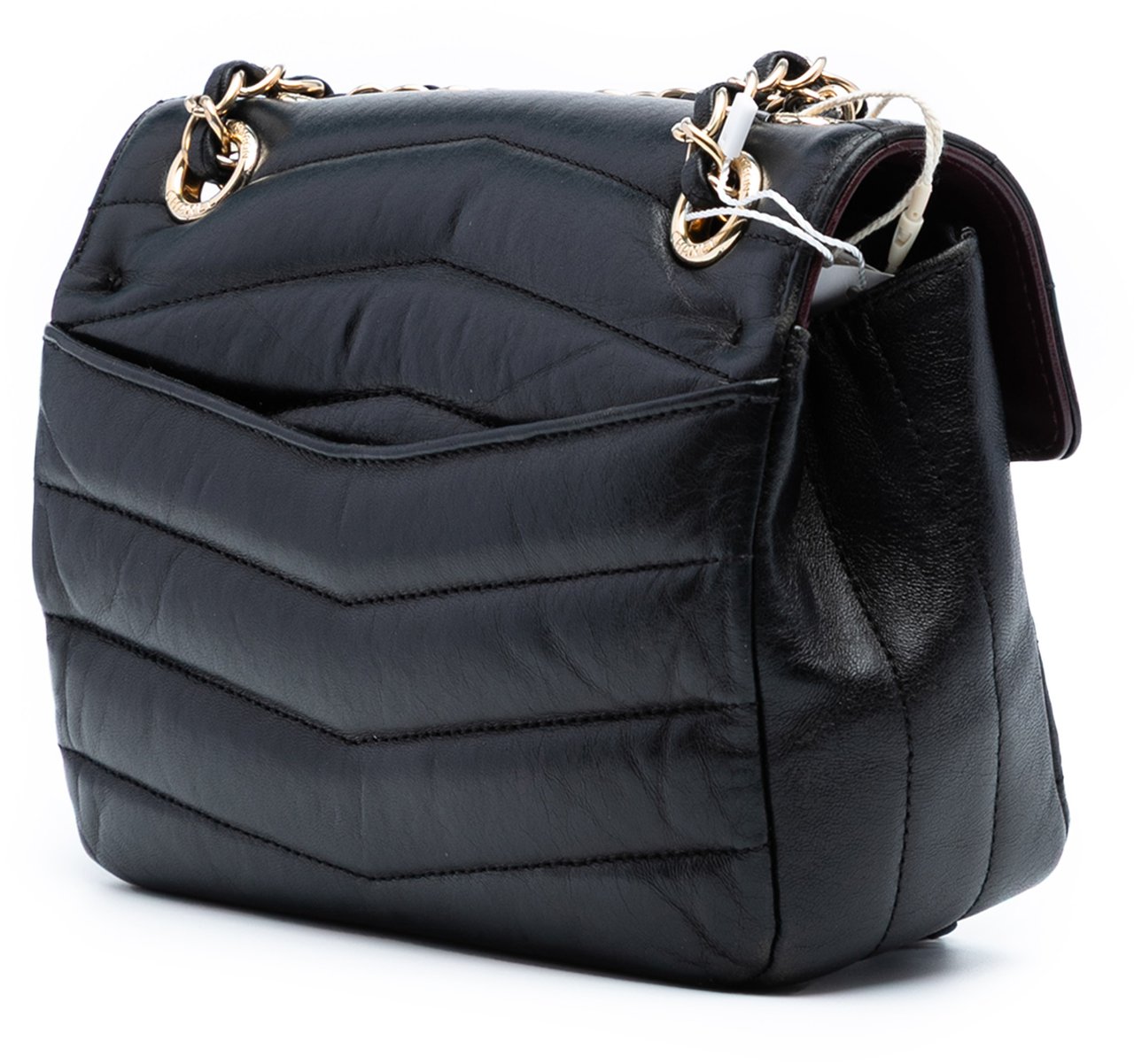 Chanel Small Chevron Shiny Lambskin Miroir Flap Bag Zwart