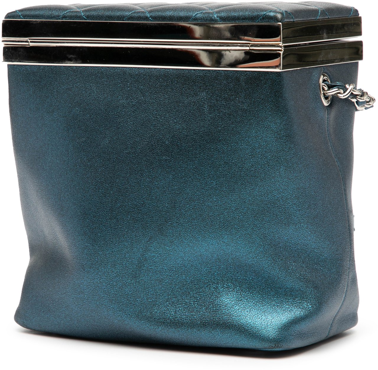 Chanel CC Metallic Calfskin Vanity Bag Blauw