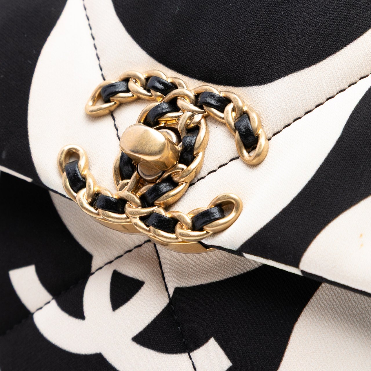 Chanel Large Printed Silk 19 Flap Wit