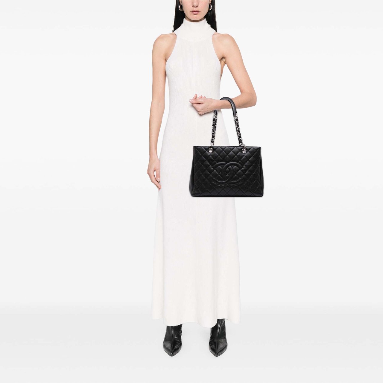 Chanel Caviar Grand Shopping Tote Zwart