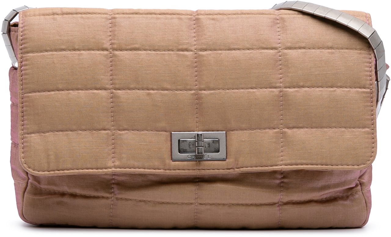 Chanel Quilted Iridescent Nylon Mademoiselle Flap Bruin